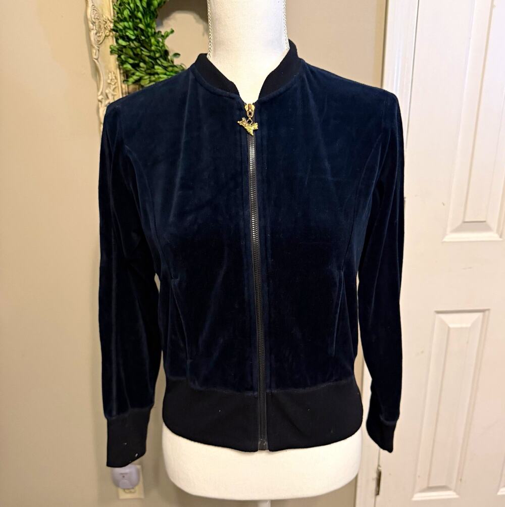 Central Park Women’s Black Full Zip Bomber Jacket Pockets Size S